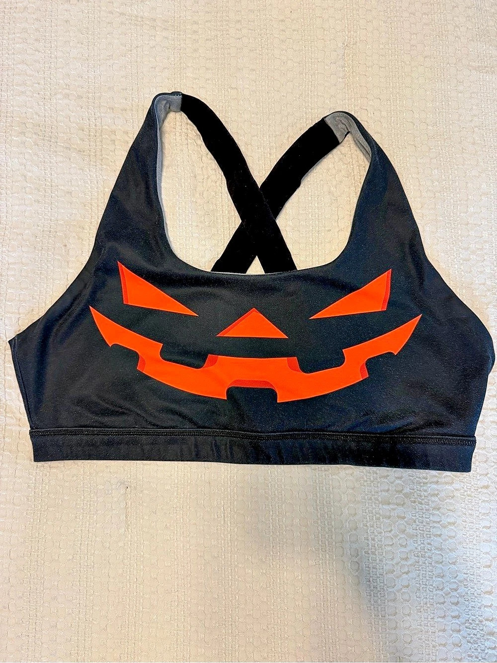 Born Primitive Black & Orange Halloween Sports Bra XXL